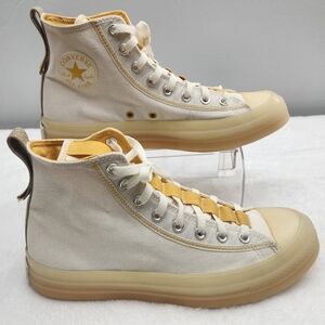 Vtg Converse High-Top Sneakers in Cream and Yellow Mens 10 Woman 12